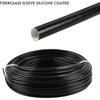 Silicone Fiberglass Sleeve Heat Shield Wire Protective High Temperature Electrical Insulation Self-extinguishing Black (3/16"- 9ft)