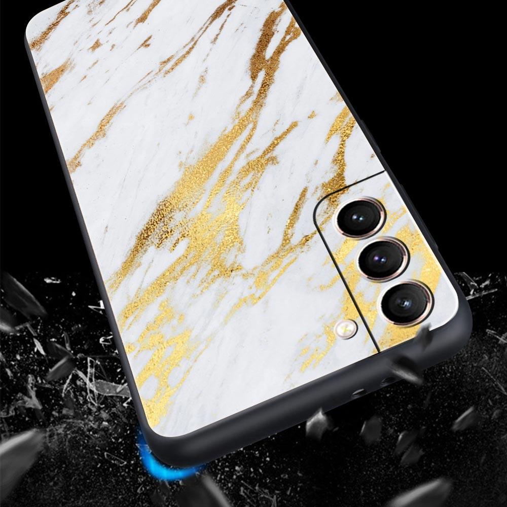 Черно-золотой мраморный узор Чехол для телефона Для Samsung Galaxy S22 S21 S20 Ultra FE 5G S10E S10 S9 S24 Plus S23 Защитный корпус