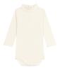 Petit Bateau Turtleneck Long Sleeve Bodysuit A0DX5 24 Months 86cm Off-White