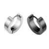 Men's Black Stainless Steel Personality Style Clip-On Earrings