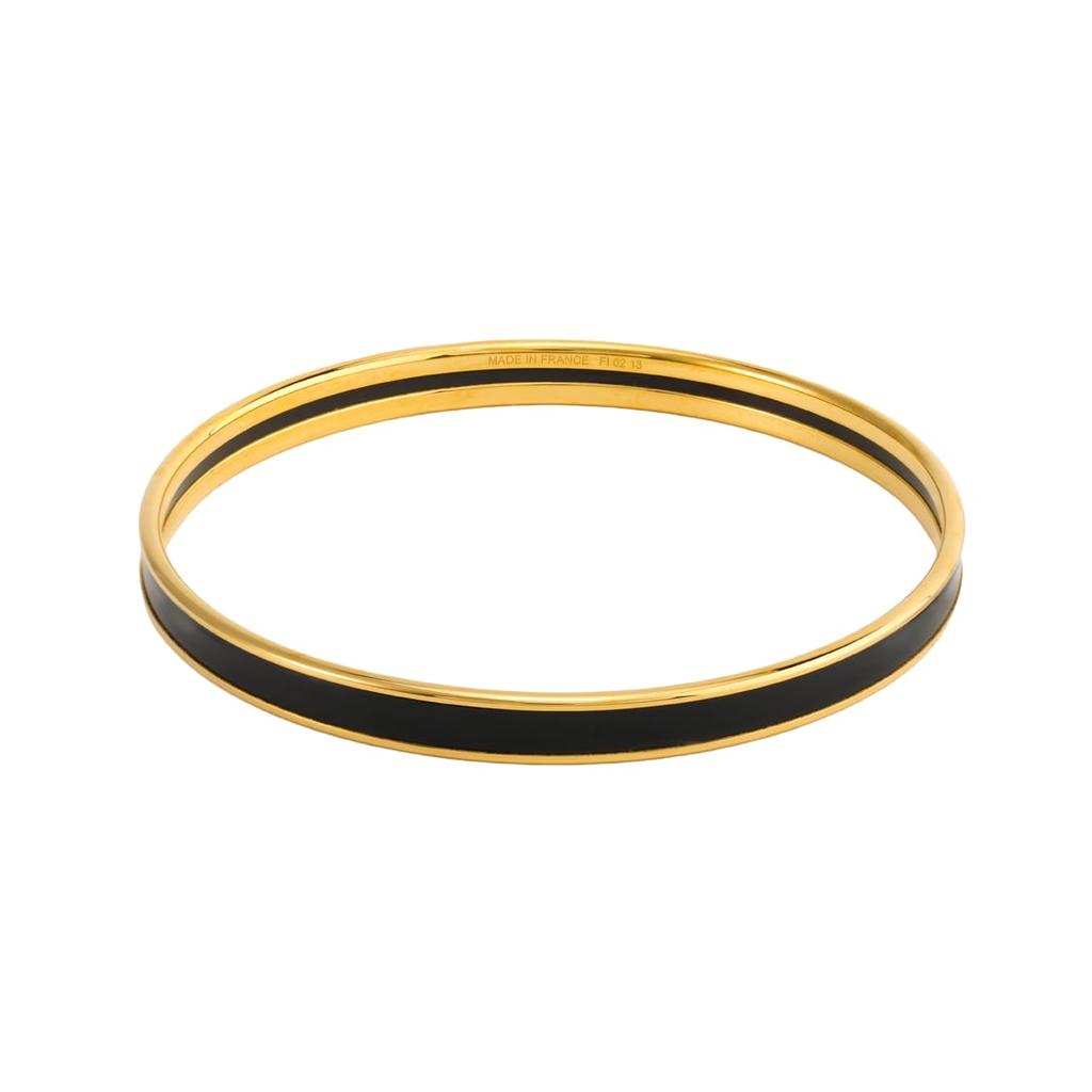 HERMES Uni Gold Plated Bangles Unisex Black H240001F-0162