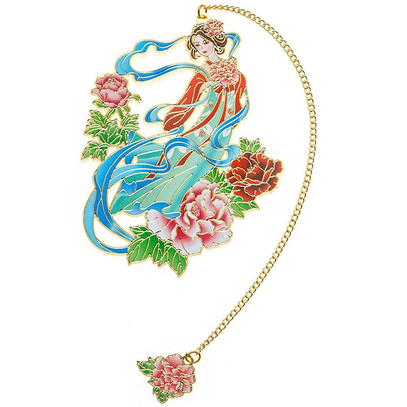 Китайские мифологические сказочные закладки, красивые полые латунные закладки, закладки с цветочной феей, канцелярские принадлежности для девочек