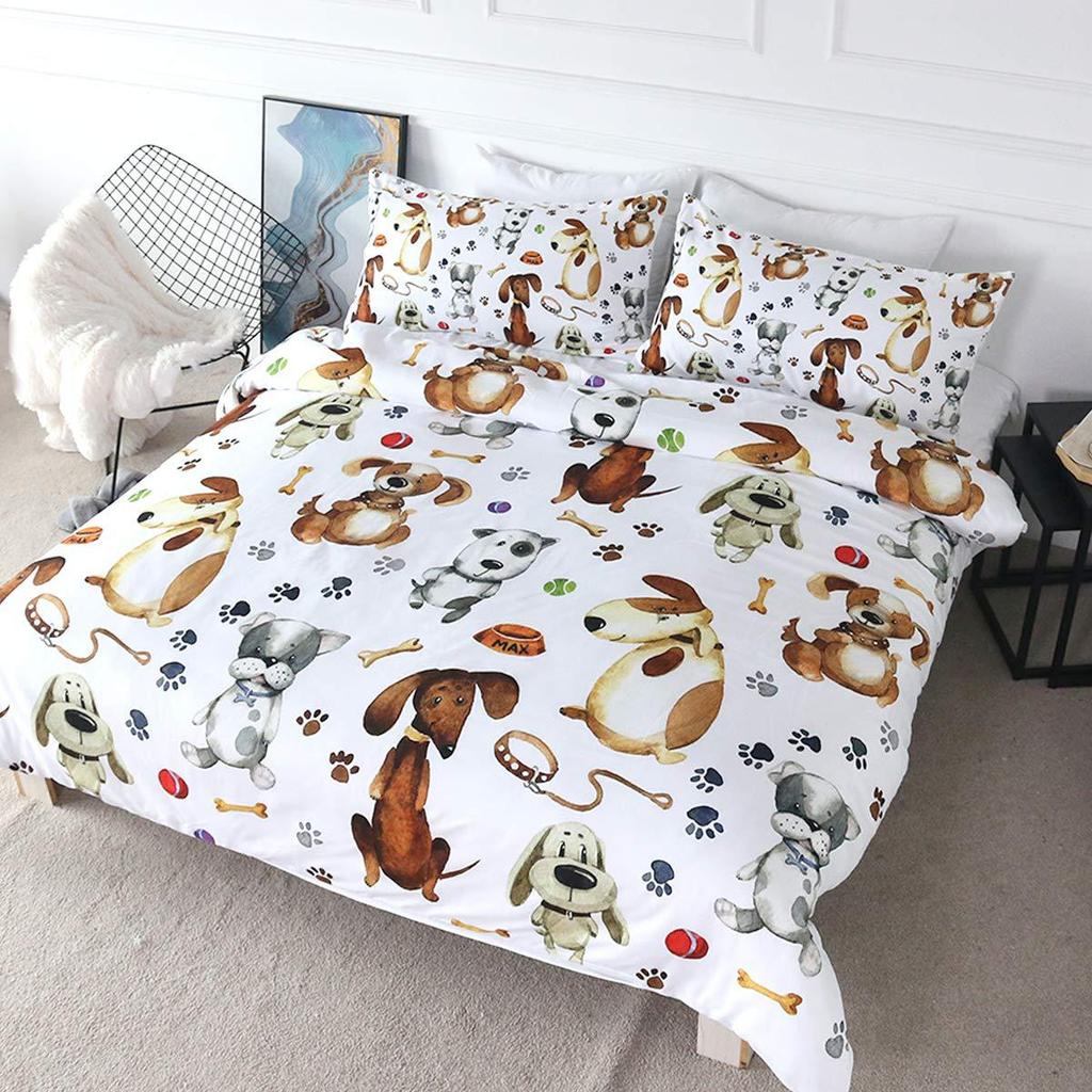 Cute Colored Cat Bedding Three-Piece Quilt Cover