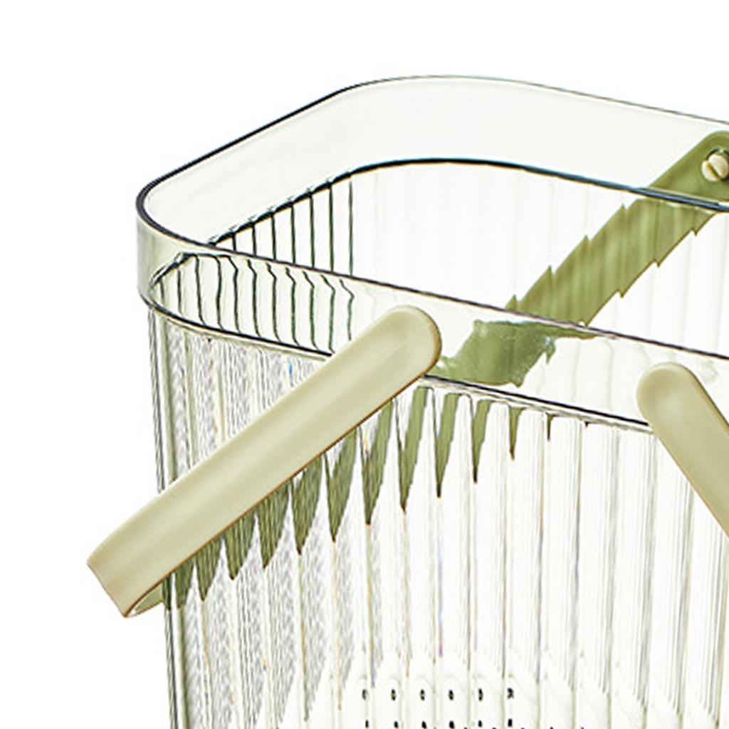 Органайзер для ванной, стильная прозрачная полосатая корзина, вместительный органайзер для душа с ручкой для
