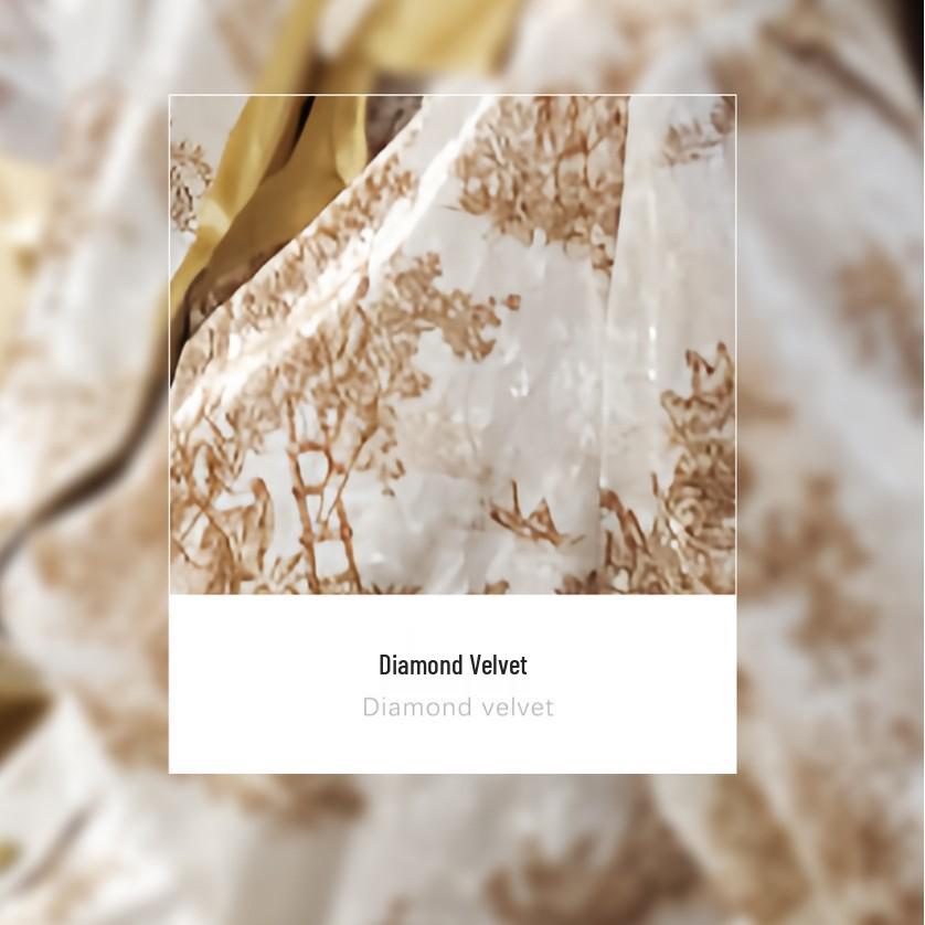 Шелковистый Блеск Женский Роскошный Золотой Бархатный Зимний Халат Пижама