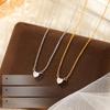 Heart-Shaped Zircon Clavicle Necklace In S925 Silver - Elegant Japanese Design