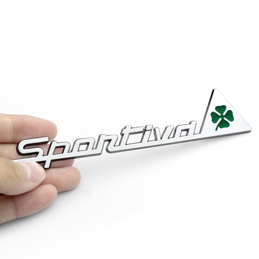 1pc 3D Metal Sportiva Badge Sticker Body Decoration Decal For Alfa Romeo Giulietta GT 159 147 156 Mito Giulia F1 Stelvio Brera