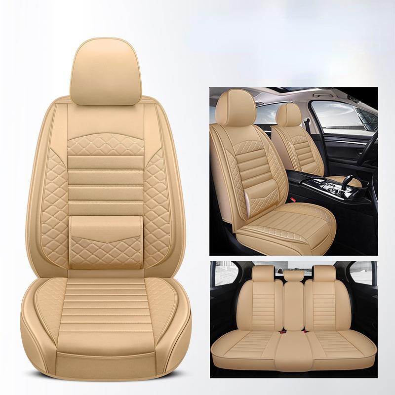 5 мест, полный набор чехлов на автомобильные сиденья из искусственной кожи, чехлы на сиденья, универсальный защитный коврик для автомобильного кресла для седанов, внедорожников, интерьер