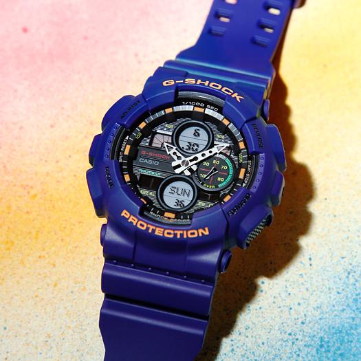 Casio Мужские часы G-SHOCK GA-140-6A, цифровые, кварцевые, ударопрочные, водонепроницаемые 200м, из смолы