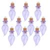 10 Glass Cork Bottles Chilli Vial Wishing Bottle DIY Pendant Loop Purple
