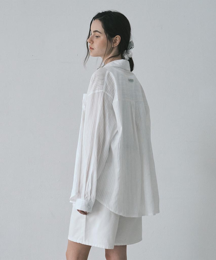 AAU Relaxed Sheer Cotton Shirt_Ivory