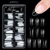100Pcs Transparent False Nail Acrylic Pre-File Pressed Nails Nail Art Extension
