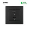 EIOMR 16A Израильская настенная розетка, порт для зарядки USB C/USB A, Белый Черный Огнестойкая панель из ПК Одиночная Двойная Израильская розетка