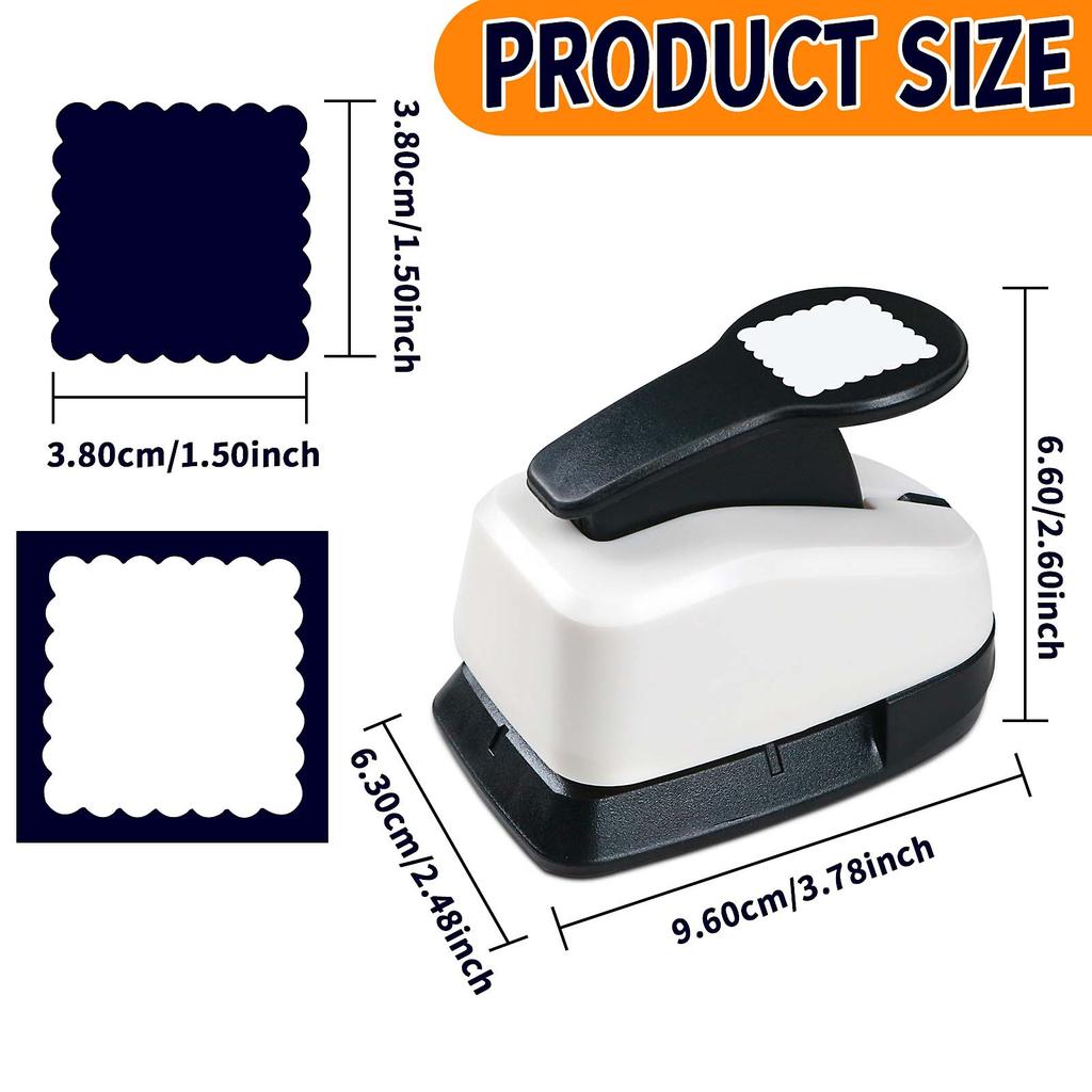 Postage Stamp Scalloped Square Paper cutter tool for crafts Hole Punchers 25mm 38mm 50mm for crafting for scrapbook cardmaking