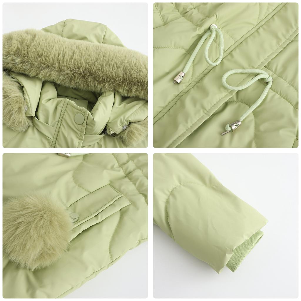 Женская куртка на хлопковой подкладке со съемной шапкой, шерстяное осеннее и зимнее теплое длинное пальто Parker