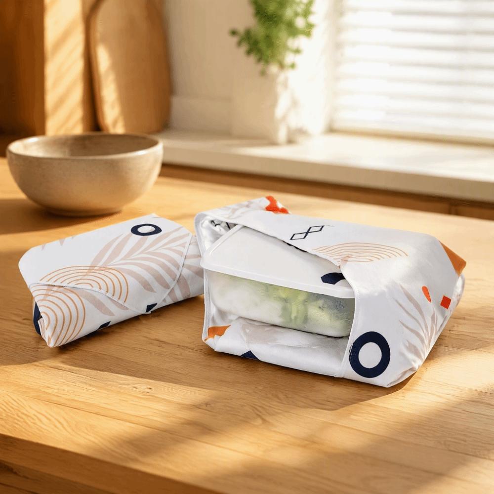 Portable Cold Hot Insulation Cover Foldable Self-Adhesive Cloth Lunch Box Wrapping Cloth Lunch Box