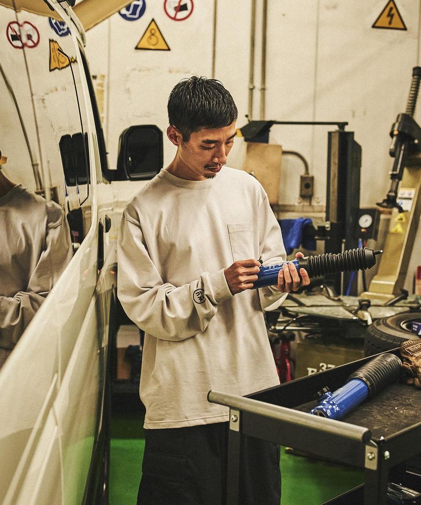 GORDON MILLER Унисекс Длинный рукав VIBTEX Размер 0 Размер S Светло-серый 1767067 Футболка WORKS_UTILITY (Эквивалент JP)