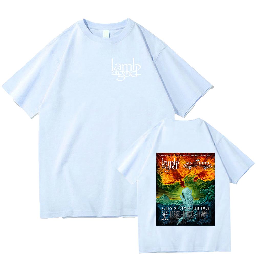 Футболки Lamb of God и Mastodonmusic Тур Ashes of Leviathan Графические принты Топы Высококачественные хлопковые футболки Свободные футболки унисекс