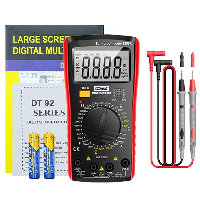 Dm9205A Высокоточный цифровой мультиметр AC/DC тестер транзисторов Электрический измеритель Ncv Профессиональный аналоговый мультиметр