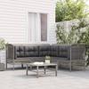 VidaXL Garden Lounge Set 5 Pcs with Cushions Grey Wicker, Outdoor Lounge Set, Furniture Set 319666