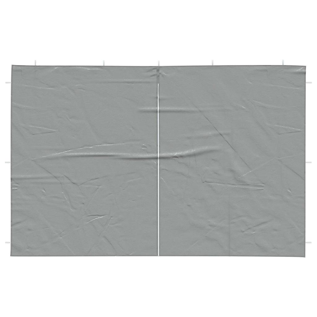 Party Tent Side Panel 2 pcs Light Grey 400 x 195 cm PE and Steel