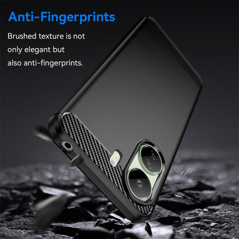 Чехол-бампер для Poco C65 Xiaomi Poco C65 Capas Новый Ударопрочный Бронированный Бампер для Телефона Задняя Панель Углеродное Волокно Мягкий ТПУ Fundas Poco C65 C 65