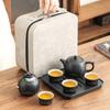 Kung Fu Tea Set, Portable Teapot for Business Trip, High-end Light Luxury Travel Outdoor Tea Tray Small Set