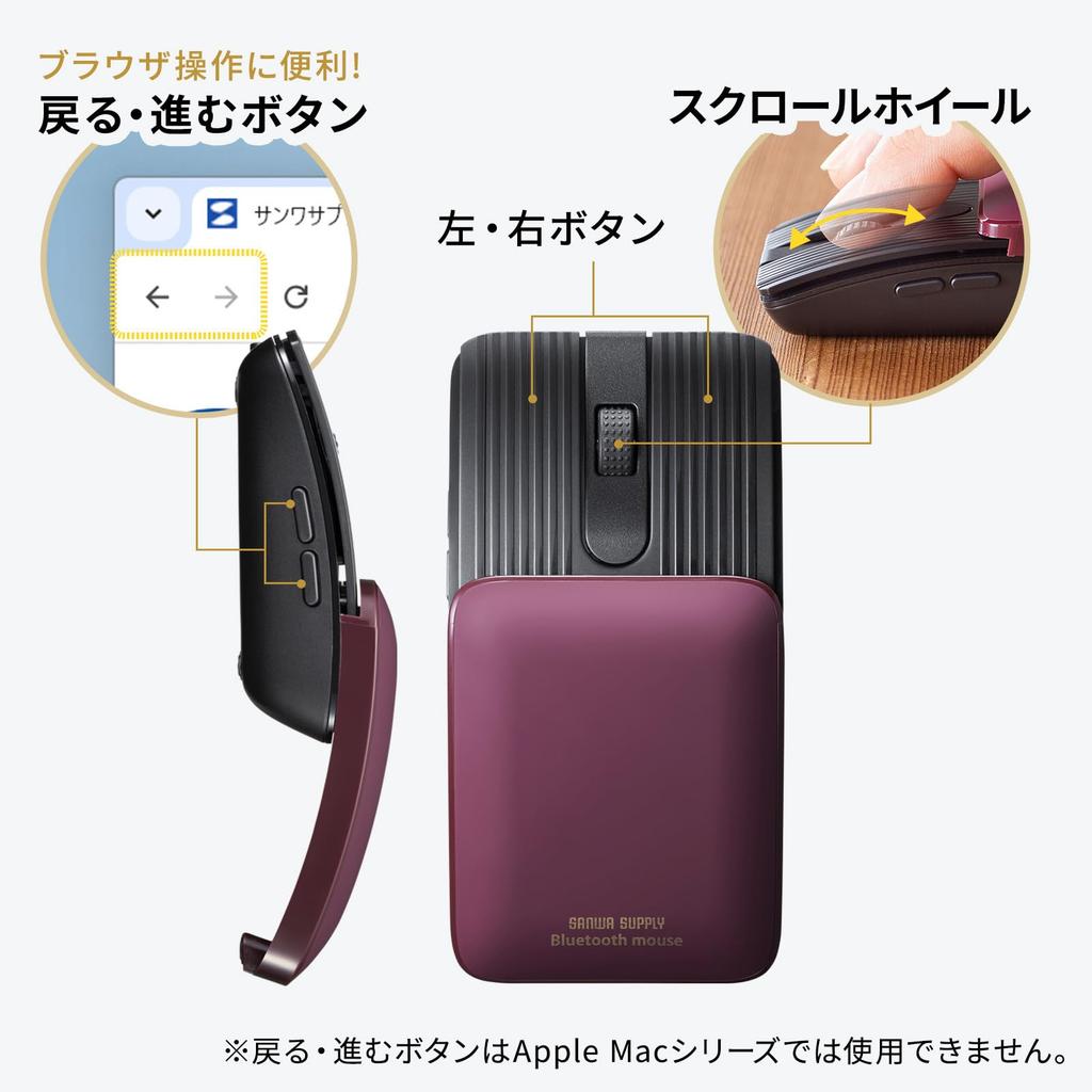 Sanwa Supply Silent Bluetooth Mouse MA-BBS526R (5 Buttons)