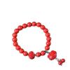 Authentic Red Cinnabar Bracelet with Fu Coin Peace Lock Bead – Women's Gift