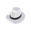 Band Decor Flat Dome Straw Hat Folding Thin Non-stuffy Anti-UV Men Big Brim Sunscreen Jazz Hat Fashion Accessories