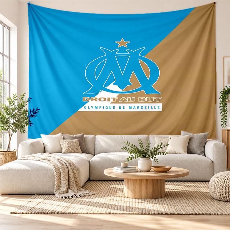 Olympique Lyonnais FC Wall Tapestry, Soft Fabric Wall Hanging, Decorative Backdrop For Bedroom Home Wall Art