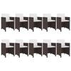 VidaXL Garden Furniture Set 11 Pcs with Cushions Wicker Brown