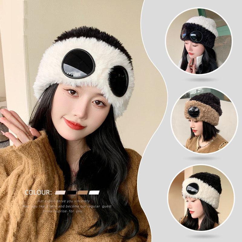 Женские кепки, ветрозащитная шапка для очков, плюшевая зимняя модная шапка Gorros, фиксирующаяся вязаная шапка, женская индивидуальная лыжная кепка