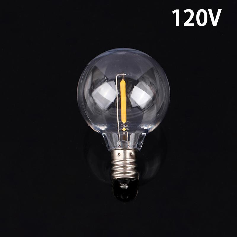 G40 лампочки E12 3 В 120 В 220 В 1 Вт стеклянные шарообразные лампочки гирлянда для внутреннего и наружного использования патио домашний садовый декор теплый белый цвет