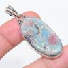 Natural Larimar Gemstone Handmade 925 Sterling Silver Jewelry Pendant 2.09" c6S49