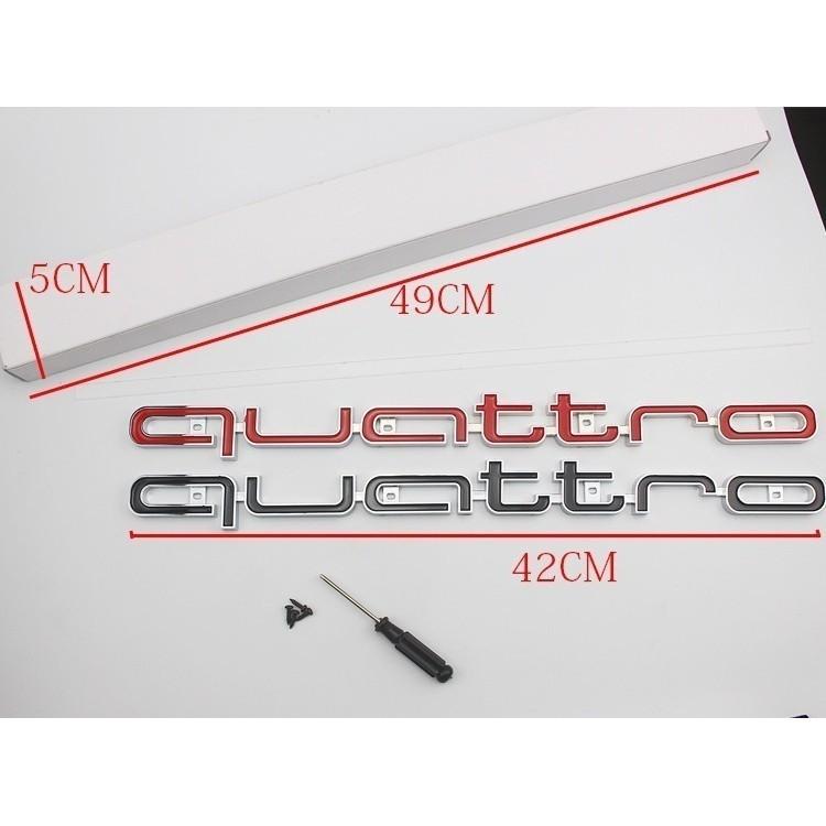 Quattro Logo Emblem Badge Car 3D Stickers ABS Front Grill Lower Trim For Audi A4 A5 A6 A7 RS5 RS6 RS7 Q3 Car Accessories