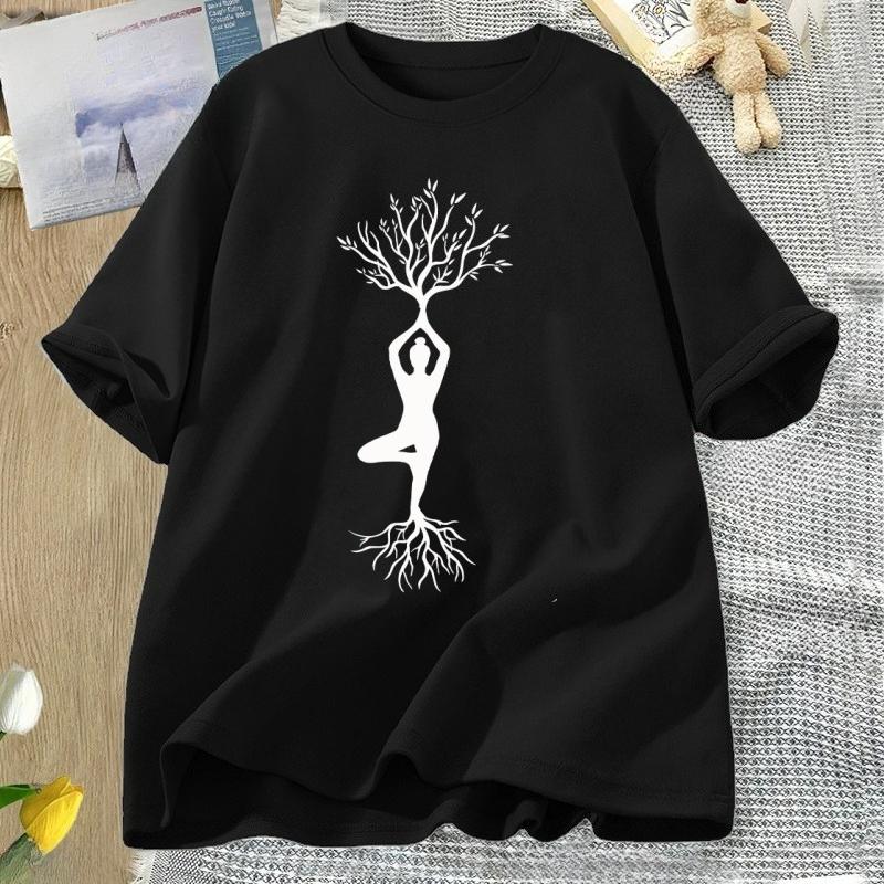 Yoga T Shirt WOMEN Female Namaste TShirt Yogi Yoga Lover Tshirt Casual Cotton Short Sleeve Round Neck Tee Shirt WOMEN Clothing