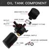 3-Port Oil Reservoir Catch Can Tank with Drain Valve & Breather Filter Universal