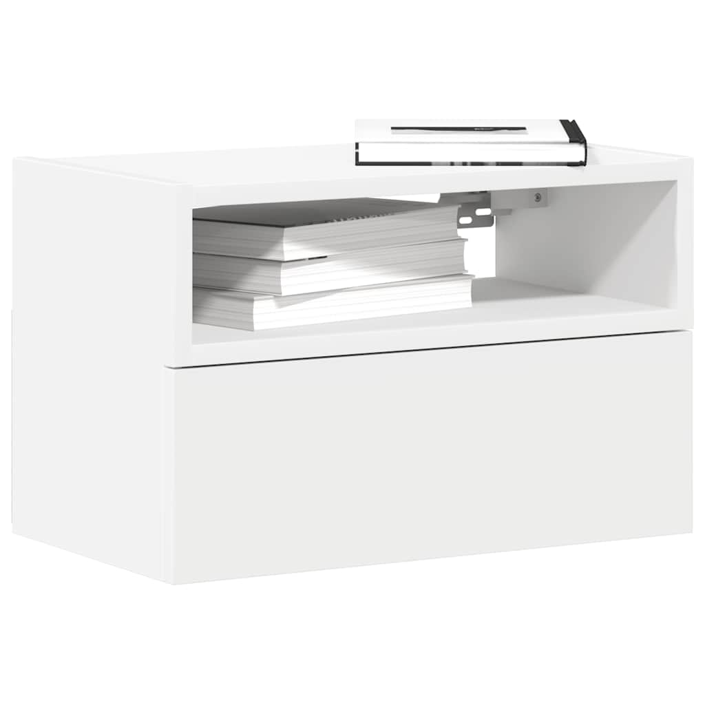 Vidaxl Wiszące Szafki Nocne, 2 Szt., Białe, 45X26X28,5 Cm