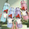 1PC Red Hat Squirrel Cartoon 750ml Color Plastic Sports Water Bottle Leakproof Flip Straw Lid Suitable for Sports Office Home Use