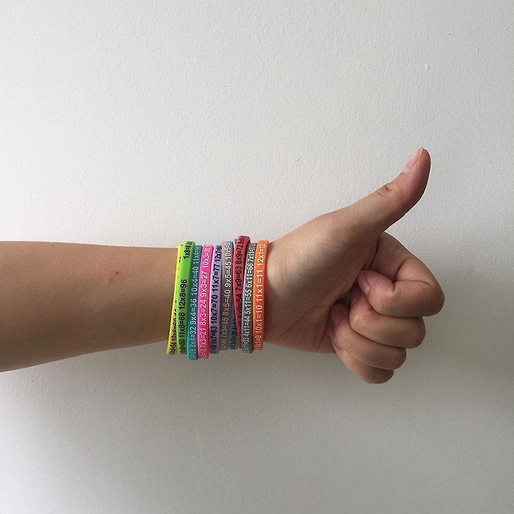 12Pcs/Set Multiplication Tables Silicone Bracelet Learn Math Wristband