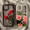Модный красный розовый цветок розы чехол для телефона для iPhone 11 14 15 Pro Max 13 12 XR XS SE20 7 8Plus пион цветочный прозрачный жесткий чехол