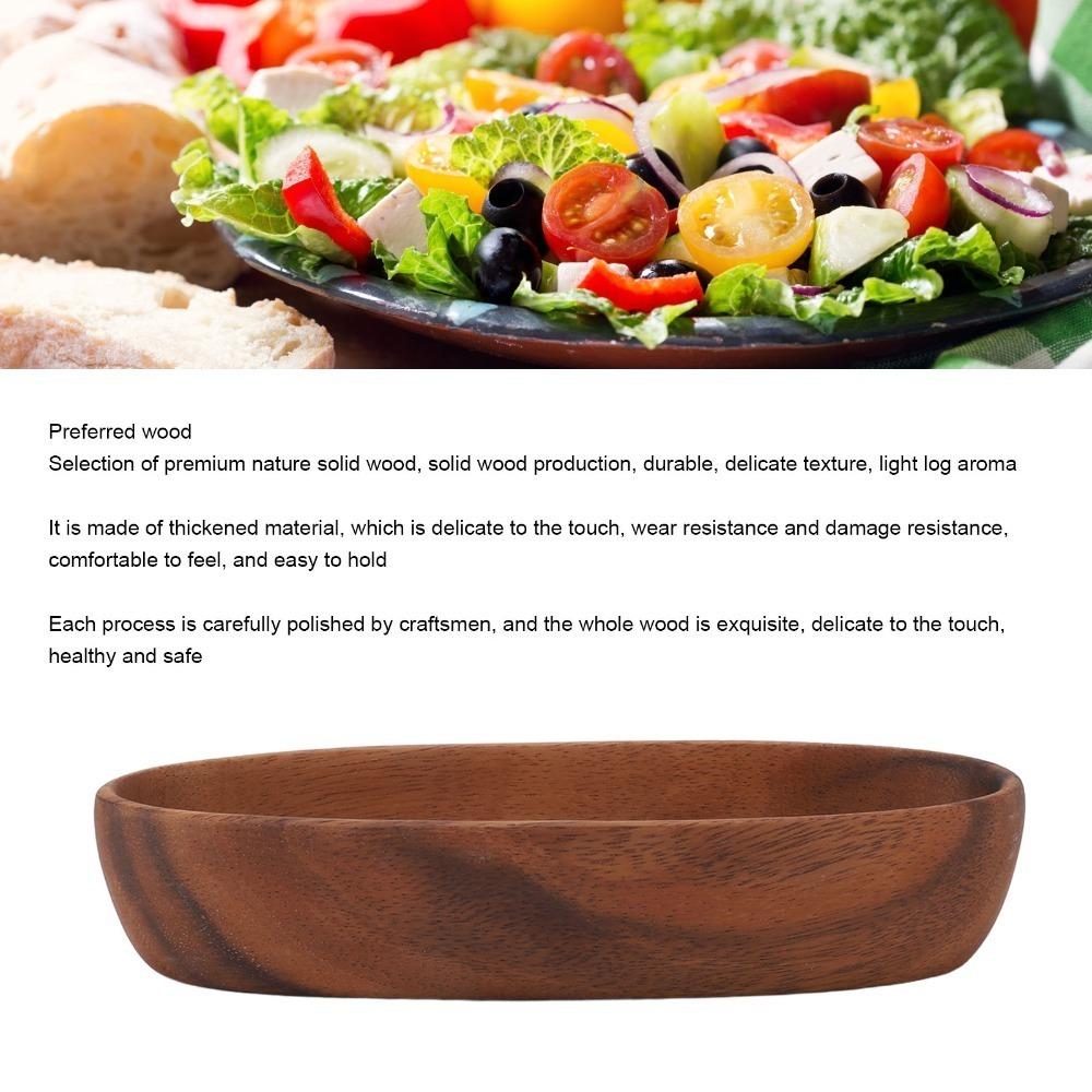 Wood Salad Bowl Long Oval Serving Bowl Beautiful Design Wooden Tray Living Room