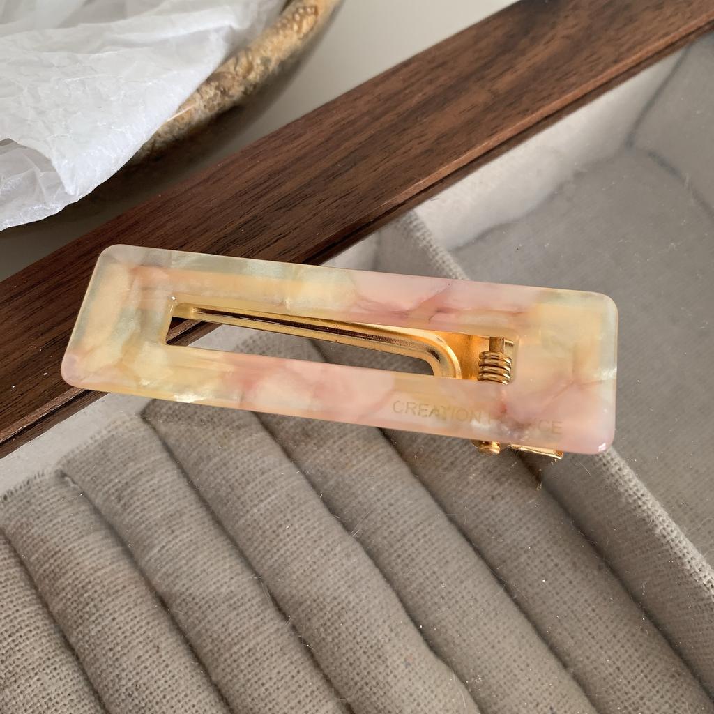 Полая квадратная заколка для волос с уксусной кислотой, черно-белая заколка для утиного клюва в шахматном порядке, заколка для утиного клюва для девочек, заколка для утиного клюва с цветочным рисунком, заколка для боковой челки