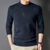 Men's 100% Pure Wool Warm Round Neck Pullover Sweater