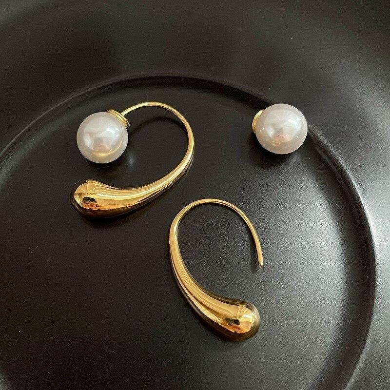 Серьги-капли из жемчуга для женщин, модные, индивидуальные, простые серьги-подвески, подарки