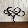 Black Iron Heart Wall Art Love Sign Plaque Infinity Heart Decor  Wall Ornament