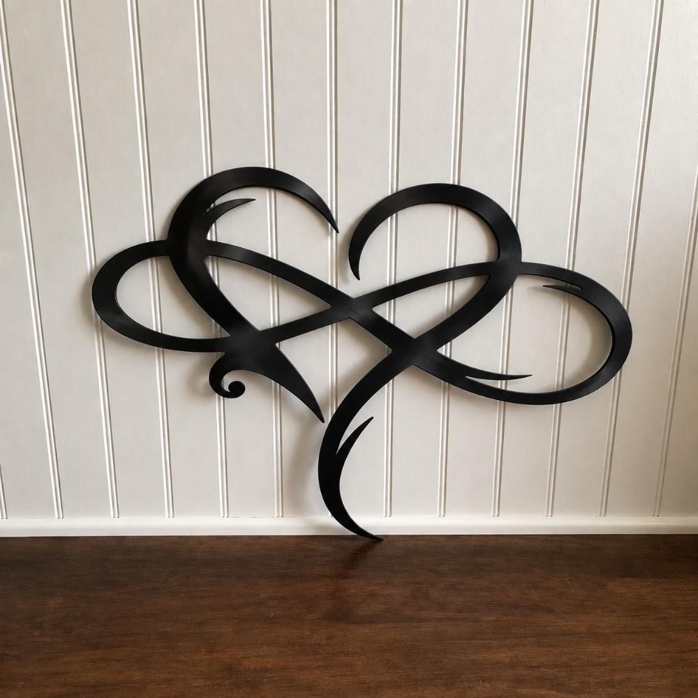 Black Iron Heart Wall Art Love Sign Plaque Infinity Heart Decor Wall Ornament