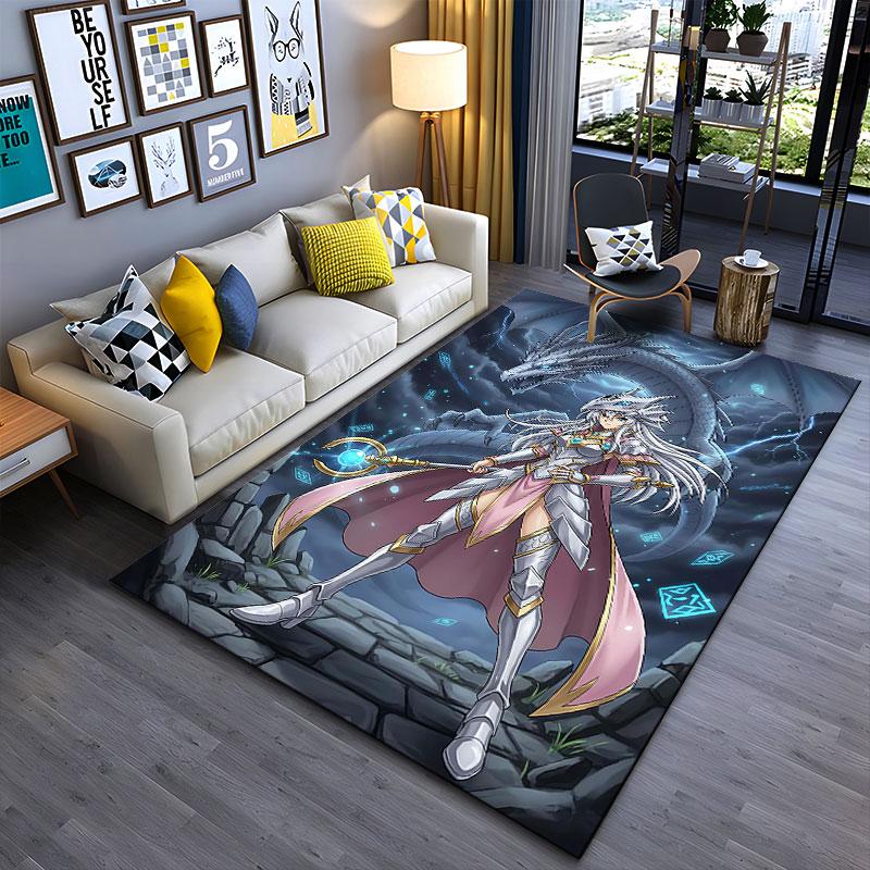 Dragon Warrior Fantasy Design suitable as a non-slip mat for the living room or bedroom sofa