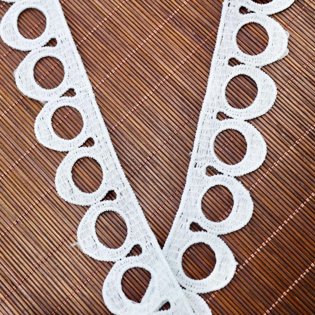 Одностороннее кружево из молочного шелка, водорастворимое, с круглыми вырезами, кружевное платье-нижнее белье, кружевная юбка-ципао, летящая, ручная работа, аксессуары